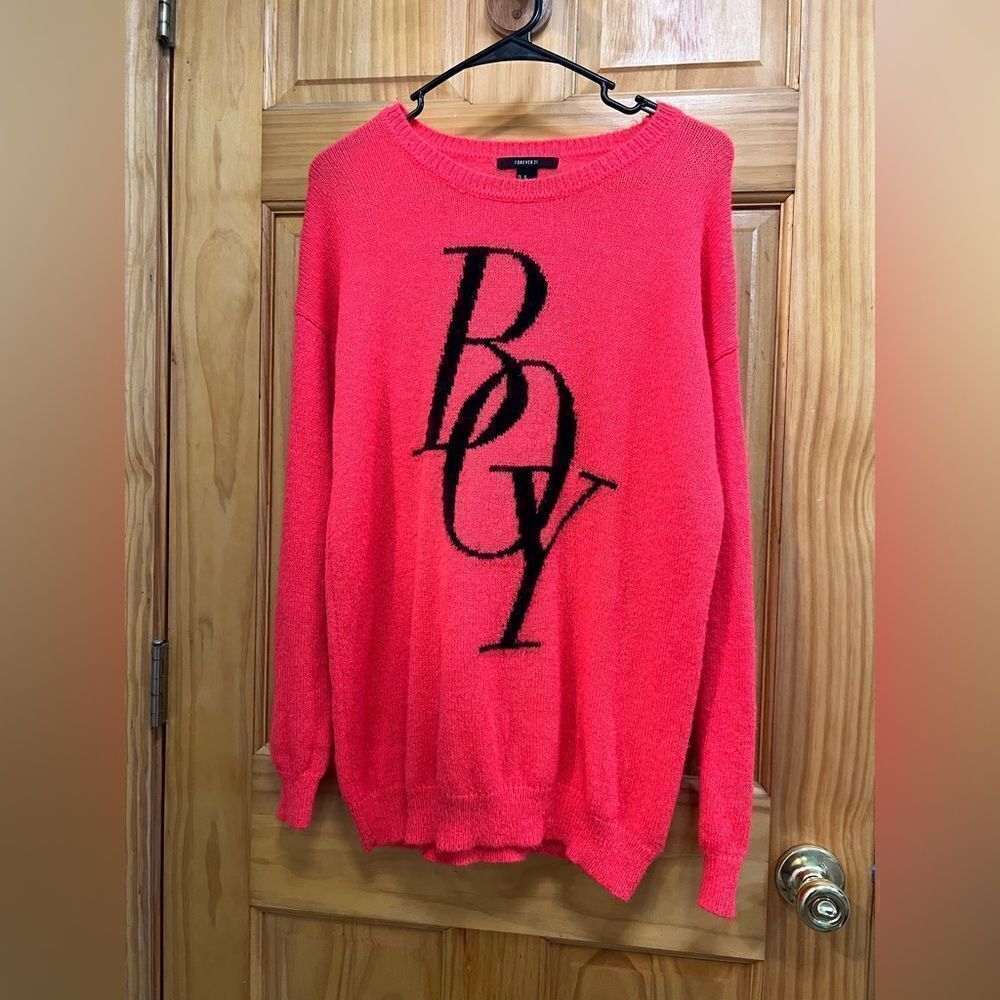 Forever 21 coral BOY sweater size M